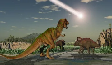 Dinosaurs watching asteroid approaching (Image credit: Esteban De Armas/Shutterstock)