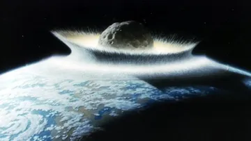 Artist rendering of asteroid impact